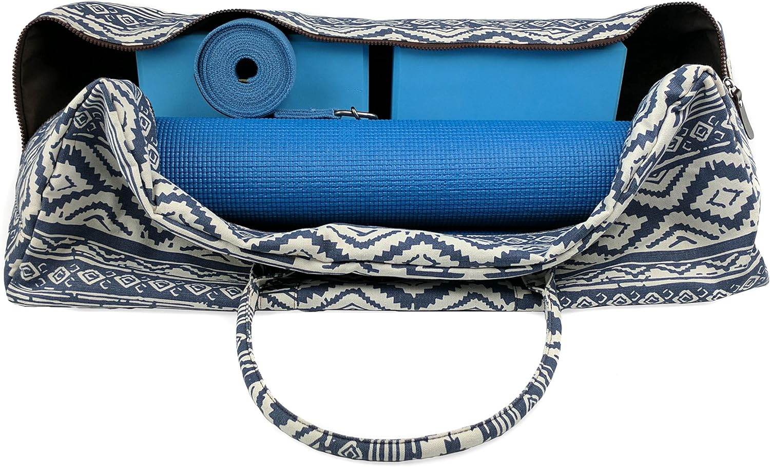 Kindfolk Yoga Mat XL Duffel Bag Extra Large Patterned Canvas with Pocket and Zipper - zenfulharmony.com