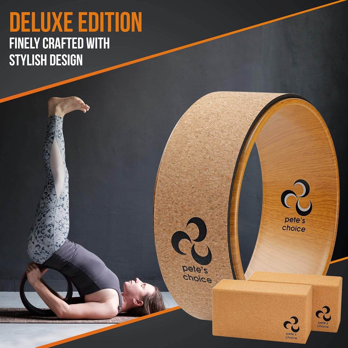 Cork Yoga Wheel, Cork Yoga Blocks - Extra Firm High Density Yoga Bricks I Natural & Eco-Friendly. Bonus eBook & Free Yoga Strap - zenfulharmony.com
