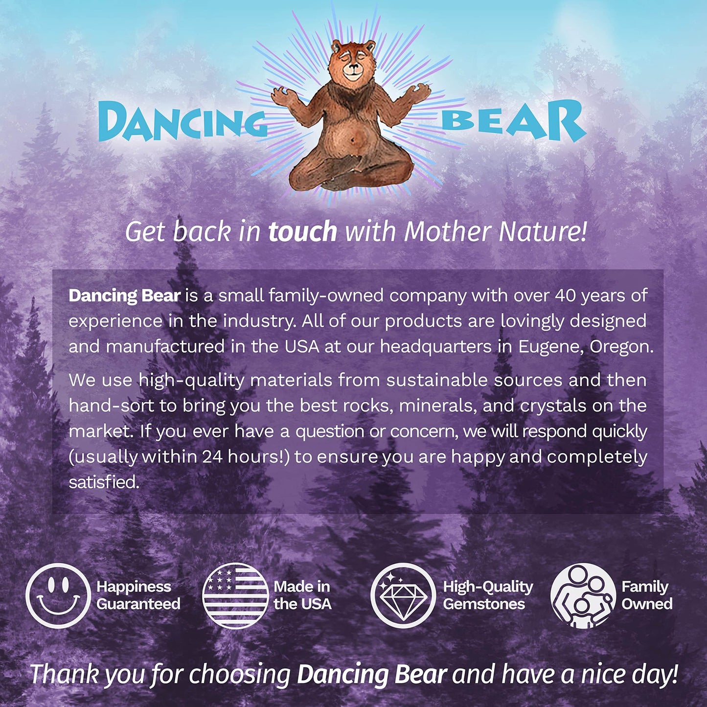 DANCING BEAR Healing Crystals (11 pc) Gift Set to Attract & Share Love, Rose Quartz Heart, Pink Tourmaline, Sage, Rhodonite, Butterfly Tattoo, Aventurine Heart Chakra Stone, Selenite, Made in The USA - zenfulharmony.com