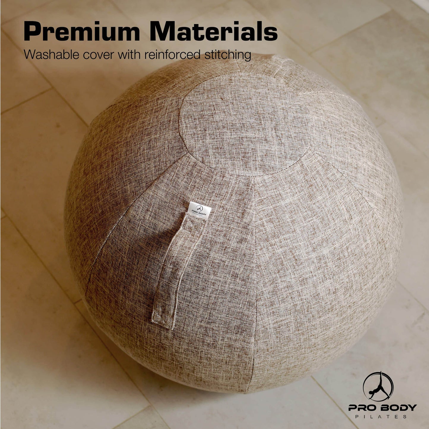 ProBody Pilates Yoga Ball Chair - Exercise Ball Chair for Home or Office, Balance Ball Chair with Yoga Ball Cover, Upgrade Stability Ball with Attractive Cover (Ash, 24 in) - zenfulharmony.com