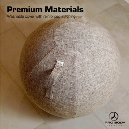 ProBody Pilates Yoga Ball Chair - Exercise Ball Chair for Home or Office, Balance Ball Chair with Yoga Ball Cover, Upgrade Stability Ball with Attractive Cover (Ash, 24 in) - zenfulharmony.com