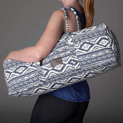 Kindfolk Yoga Mat XL Duffel Bag Extra Large Patterned Canvas with Pocket and Zipper - zenfulharmony.com