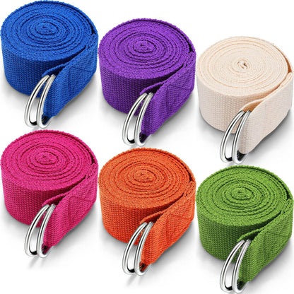 6 Pcs Yoga Strap for Stretching 8 Ft Yoga Exercise Adjustable Straps Yoga Bands with Safe Adjustable D Ring Buckle for Pilates Gym Workouts Yoga Fitness Improves Sitting Posture (Bright Color) - zenfulharmony.com