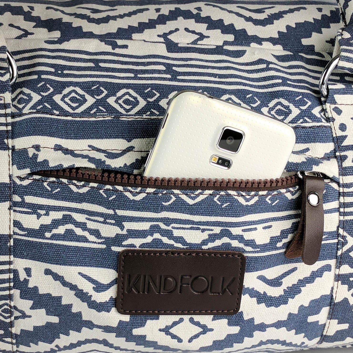 Kindfolk Yoga Mat XL Duffel Bag Extra Large Patterned Canvas with Pocket and Zipper - zenfulharmony.com