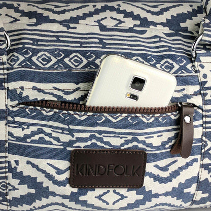 Kindfolk Yoga Mat XL Duffel Bag Extra Large Patterned Canvas with Pocket and Zipper - zenfulharmony.com