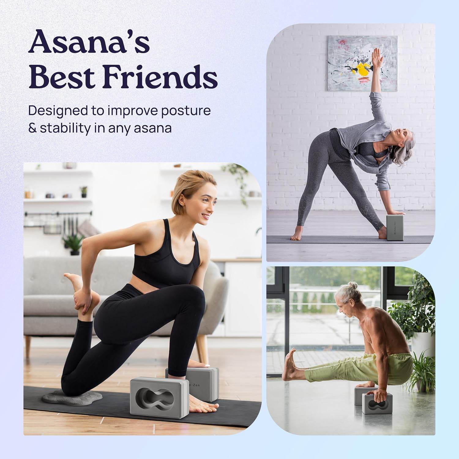 Deep-Zen® Yoga Blocks Wrist Support; Yoga Blocks 2 Pack with Knee Pads and Strap to Put Less Weight on Wrists; Durable, Versatile Yoga Brick Exercise Block Set, Blocks Yoga - zenfulharmony.com