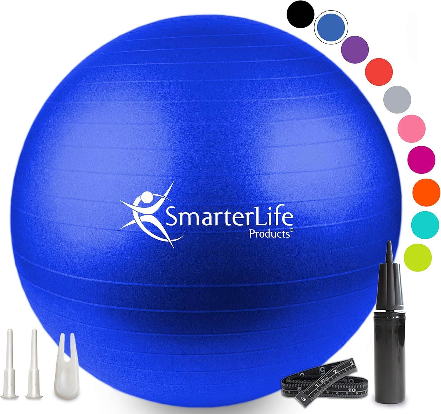 SmarterLife Exercise Ball Yoga Ball for Fitness, Balance, Stability, or Pregnancy, Gym Ball for Core Workout, Physical Therapy, Yoga Ball Chair for Office, Anti-Slip Anti-Burst - zenfulharmony.com