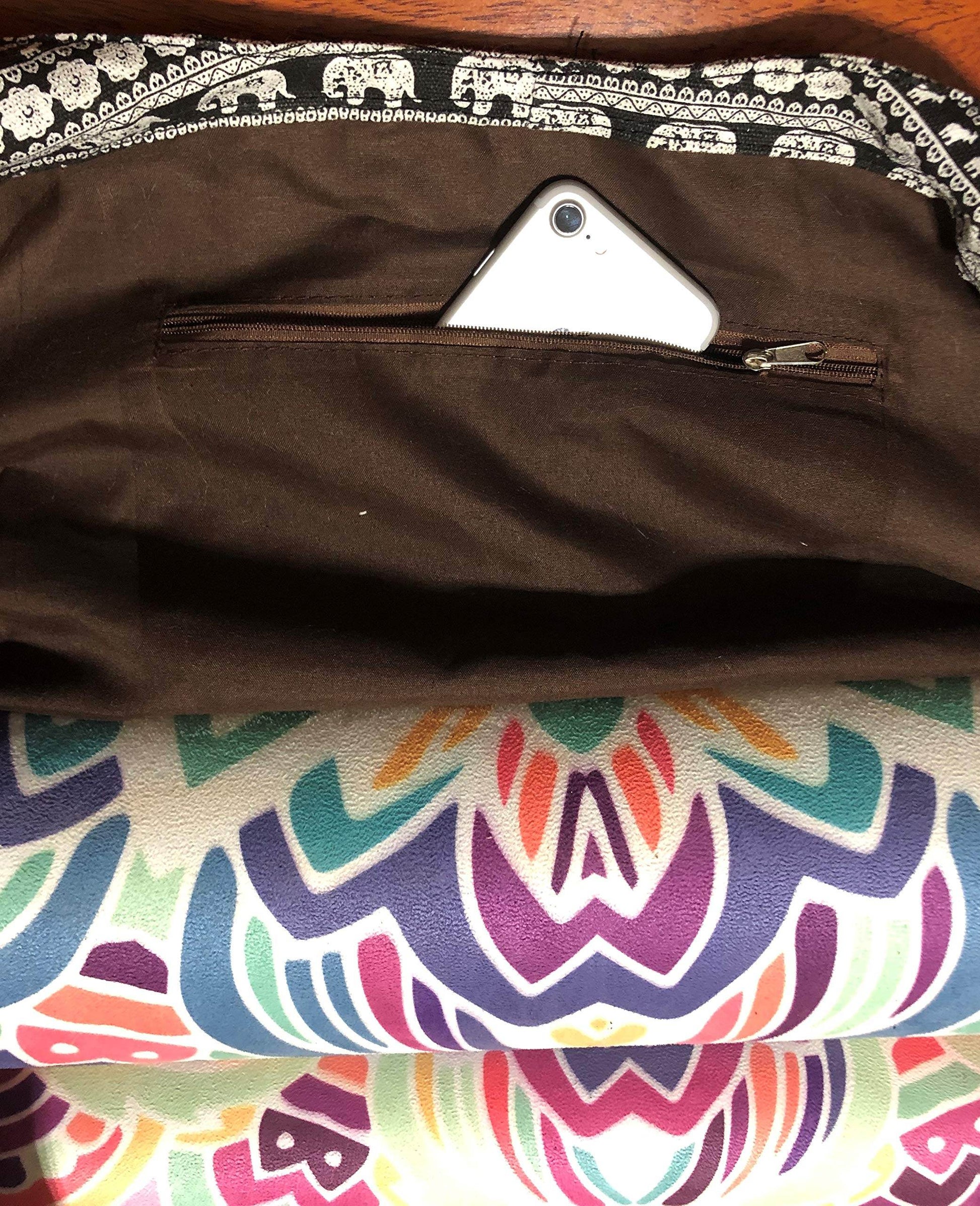 Aozora Yoga Mat Bag Large Yoga Mat Tote Sling Carrier with Pockets Fits Mats with Multi-Functional Storage Pockets Light and Durable (Elephant) - zenfulharmony.com