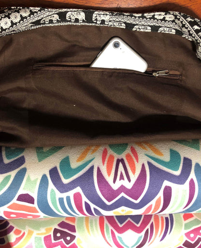 Aozora Yoga Mat Bag Large Yoga Mat Tote Sling Carrier with Pockets Fits Mats with Multi-Functional Storage Pockets Light and Durable (Elephant) - zenfulharmony.com