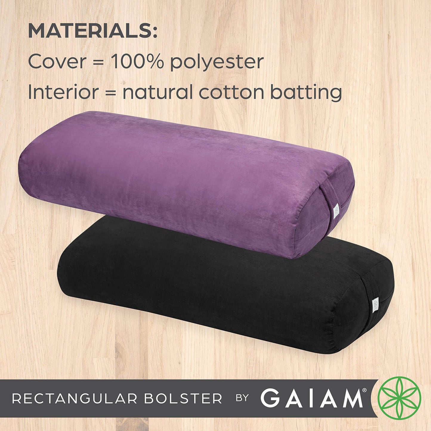 Gaiam Yoga Bolster - Long, Rectangular Meditation Pillow - Supportive Cushion for Restorative Yoga and Sitting on the Floor - Built-In Carrying Handle - Machine Washable Cover' - zenfulharmony.com