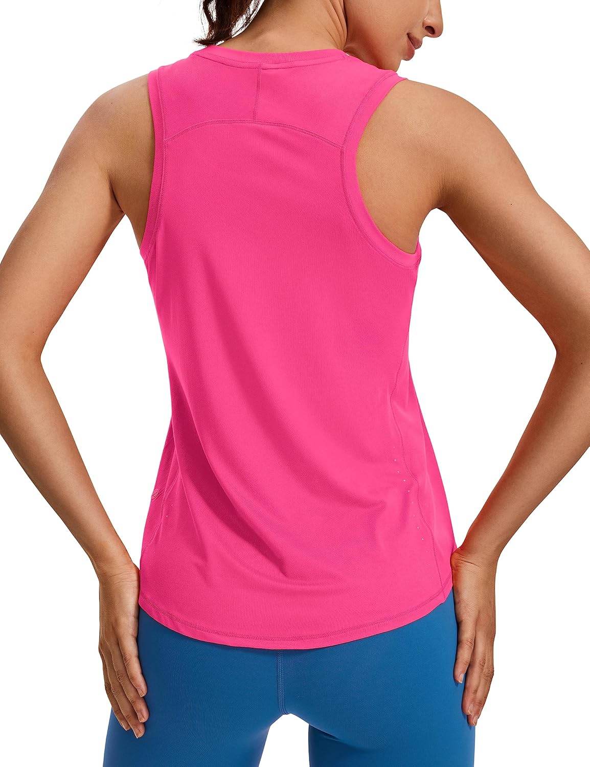 CRZ YOGA Lightweight Racerback Tank Tops for Women High Neck Workout Athletic Running Sleeveless Shirts - zenfulharmony.com
