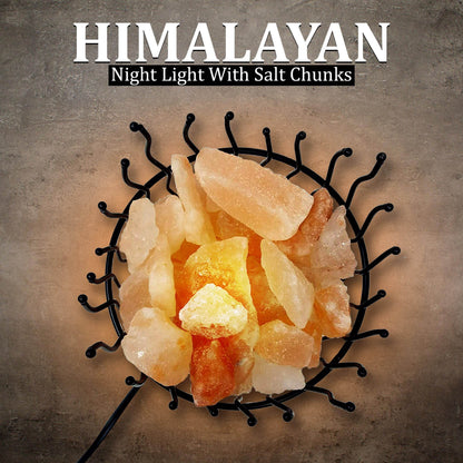 Natural Himalayan Salt , Tall Round Metal Basket lamp with Dimmer Switch | 8-10 lbs - zenfulharmony.com