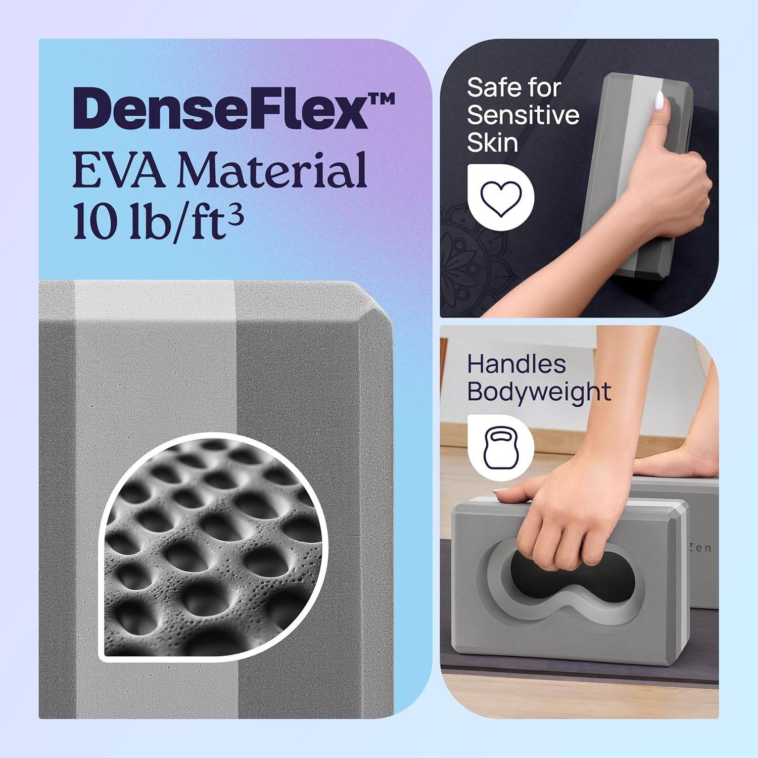 Deep-Zen® Yoga Blocks Wrist Support; Yoga Blocks 2 Pack with Knee Pads and Strap to Put Less Weight on Wrists; Durable, Versatile Yoga Brick Exercise Block Set, Blocks Yoga - zenfulharmony.com