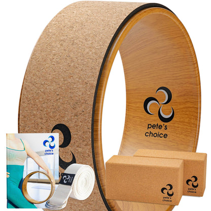 Cork Yoga Wheel, Cork Yoga Blocks - Extra Firm High Density Yoga Bricks I Natural & Eco-Friendly. Bonus eBook & Free Yoga Strap - zenfulharmony.com