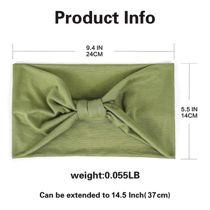 GILI 6 Pack Wide Headbands for Women Non Slip Soft Elastic Hair Bands Yoga Running Sports Workout Gym Head Wraps, Knotted Cotton Cloth African Turbans Bandana (with 6 Pcs Hair Ties) - zenfulharmony.com