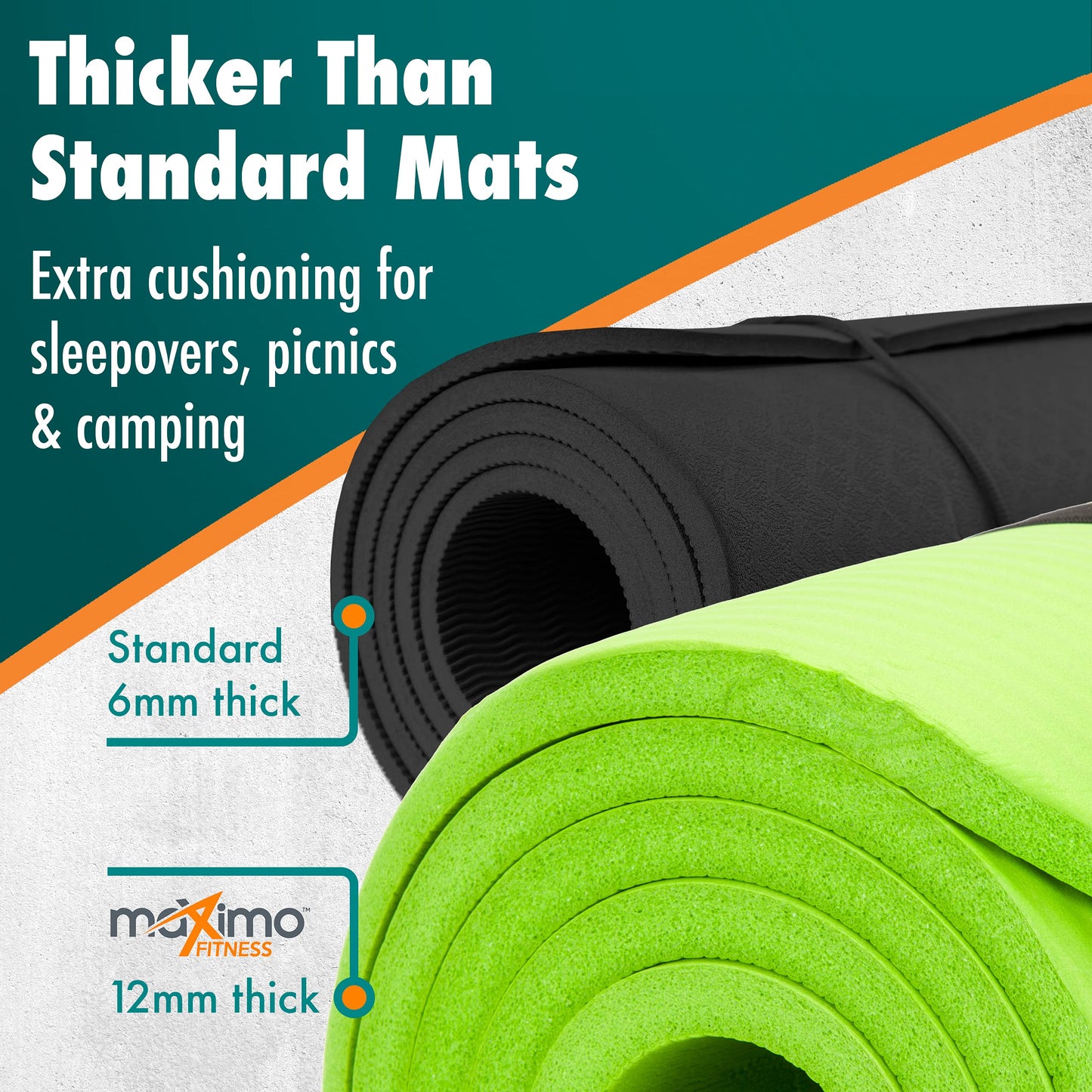 Maximo Fitness Yoga Mat - Multipurpose 72" x 24" x 0.5"(Standard) Exercise Mat for Men, Women and Kids, Ideal Non Slip Workout Mats for Yoga, Pilates, Gym Exercise with Carrying Strap - zenfulharmony.com
