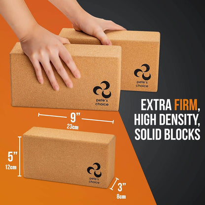 Cork Yoga Wheel, Cork Yoga Blocks - Extra Firm High Density Yoga Bricks I Natural & Eco-Friendly. Bonus eBook & Free Yoga Strap - zenfulharmony.com