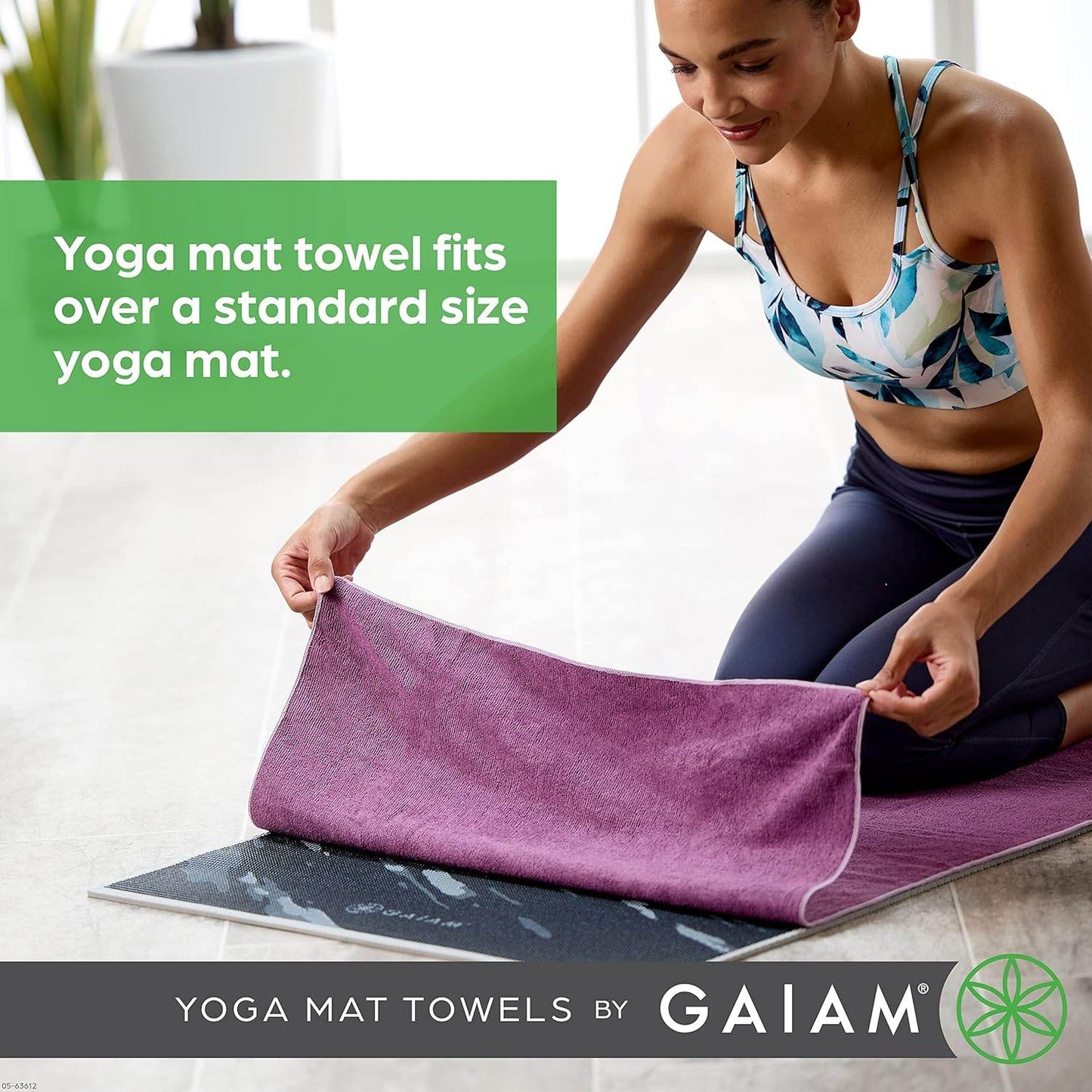 Gaiam Yoga Mat Towel Microfiber Mat-Sized Yoga Towel for Hot Yoga - zenfulharmony.com