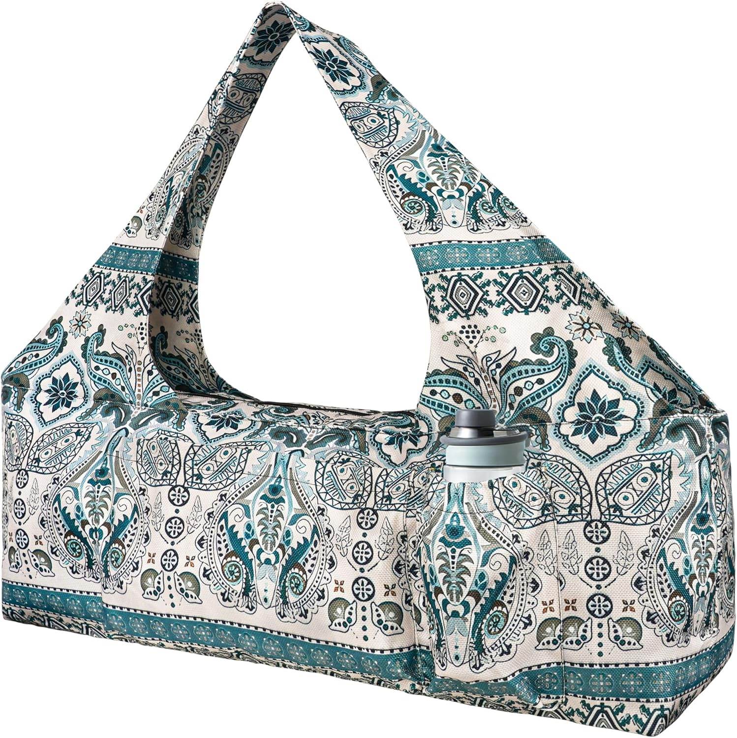 Yoga Mat Bag - Large Yoga Bag with Yoga Mat Strap, Zipper and Pockets - Yoga Bags and Carriers Fits All Your Stuff - Personalized Yoga Mat Bags for Women Fits Most Size Mats - zenfulharmony.com