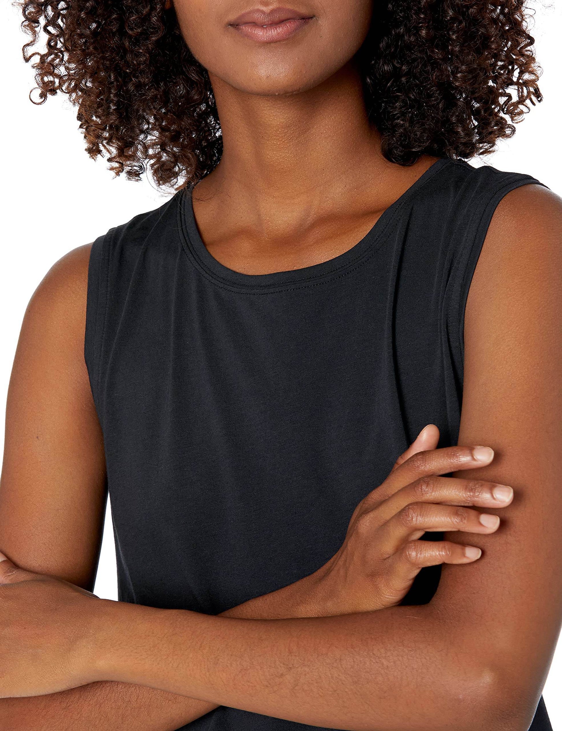 Amazon Essentials Women's Soft Cotton Relaxed-Fit Yoga Tank (Available in Plus Size) (Previously Core 10), Black, X-Large - zenfulharmony.com