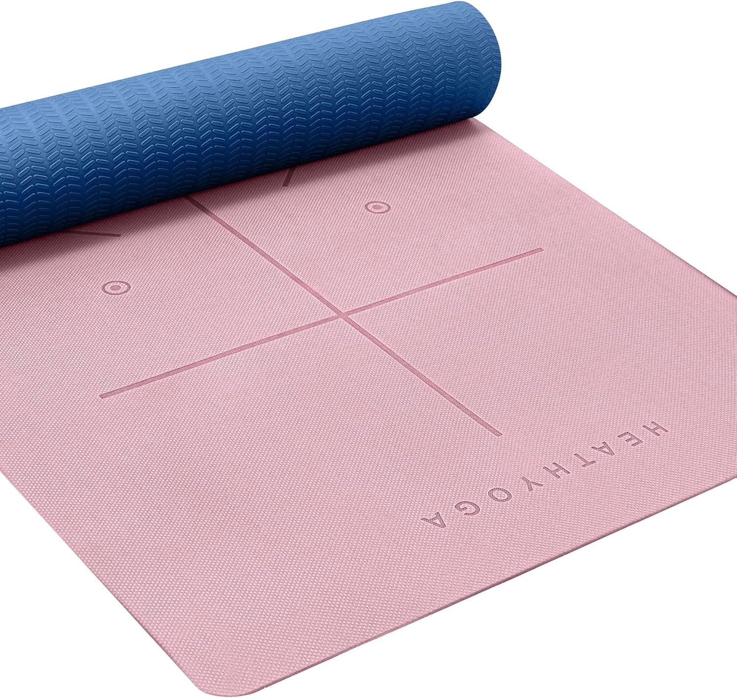Heathyoga Eco Friendly Non Slip Yoga Mat, Body Alignment System, SGS Certified TPE Material - Textured Non Slip Surface and Optimal Cushioning,72"x 26" Thickness 1/4" - zenfulharmony.com