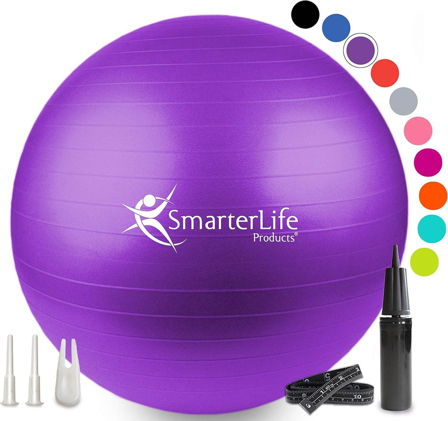 SmarterLife Exercise Ball Yoga Ball for Fitness, Balance, Stability, or Pregnancy, Gym Ball for Core Workout, Physical Therapy, Yoga Ball Chair for Office, Anti-Slip Anti-Burst - zenfulharmony.com