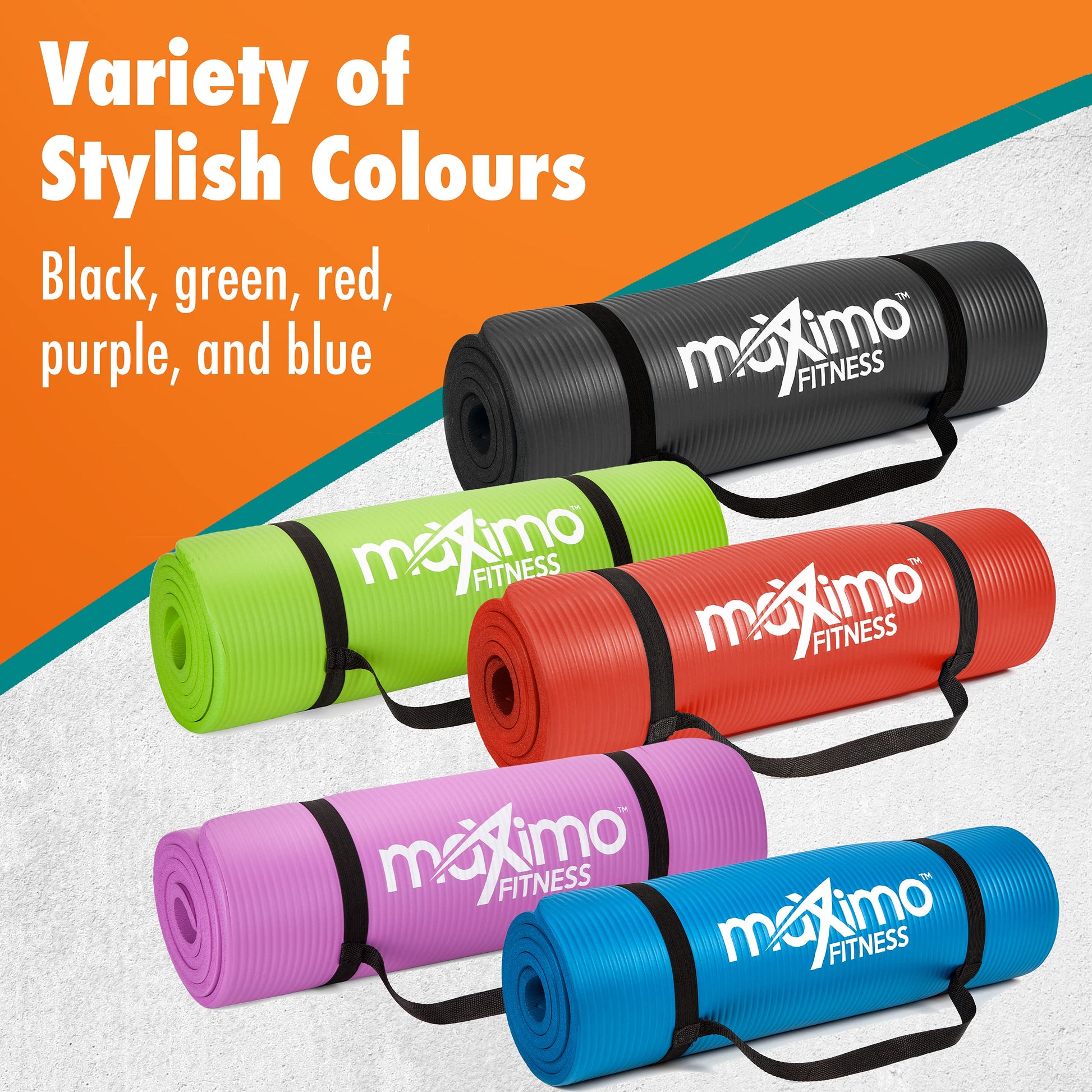 Maximo Fitness Yoga Mat - Multipurpose 72" x 24" x 0.5"(Standard) Exercise Mat for Men, Women and Kids, Ideal Non Slip Workout Mats for Yoga, Pilates, Gym Exercise with Carrying Strap - zenfulharmony.com