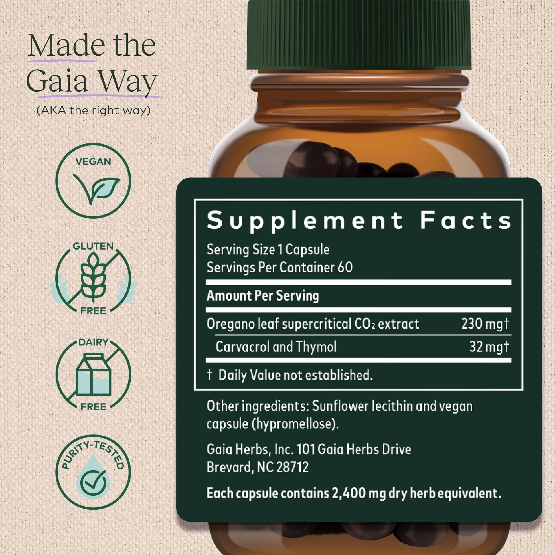 Gaia Herbs Oil of Oregano - with Oregano Oil, Carvacrol, and Thymol - 60 Vegan Liquid Phyto-Capsules (30-Day Supply) - zenfulharmony.com