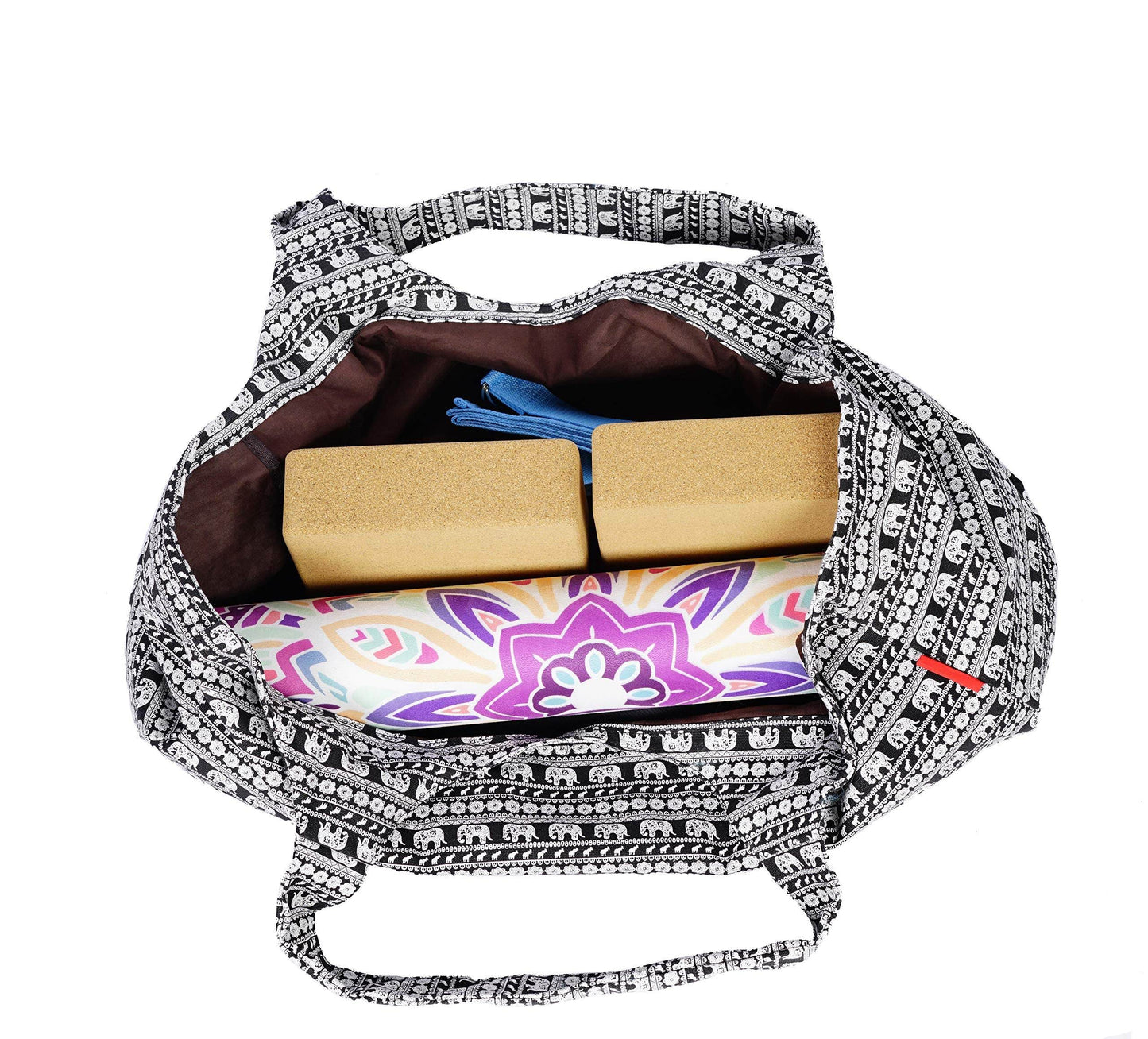 Aozora Yoga Mat Bag Large Yoga Mat Tote Sling Carrier with Pockets Fits Mats with Multi-Functional Storage Pockets Light and Durable (Elephant) - zenfulharmony.com