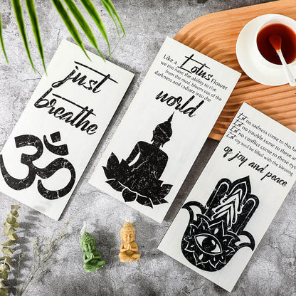 3 Pieces Buddha Quotes Wall Decors meditation room Inspirational Wall Arts Zen Meditation Decors Wooden Hanging Room Decors Meditation Home Decors Buddha Wall Arts for Living Room Yoga Decors - zenfulharmony.com