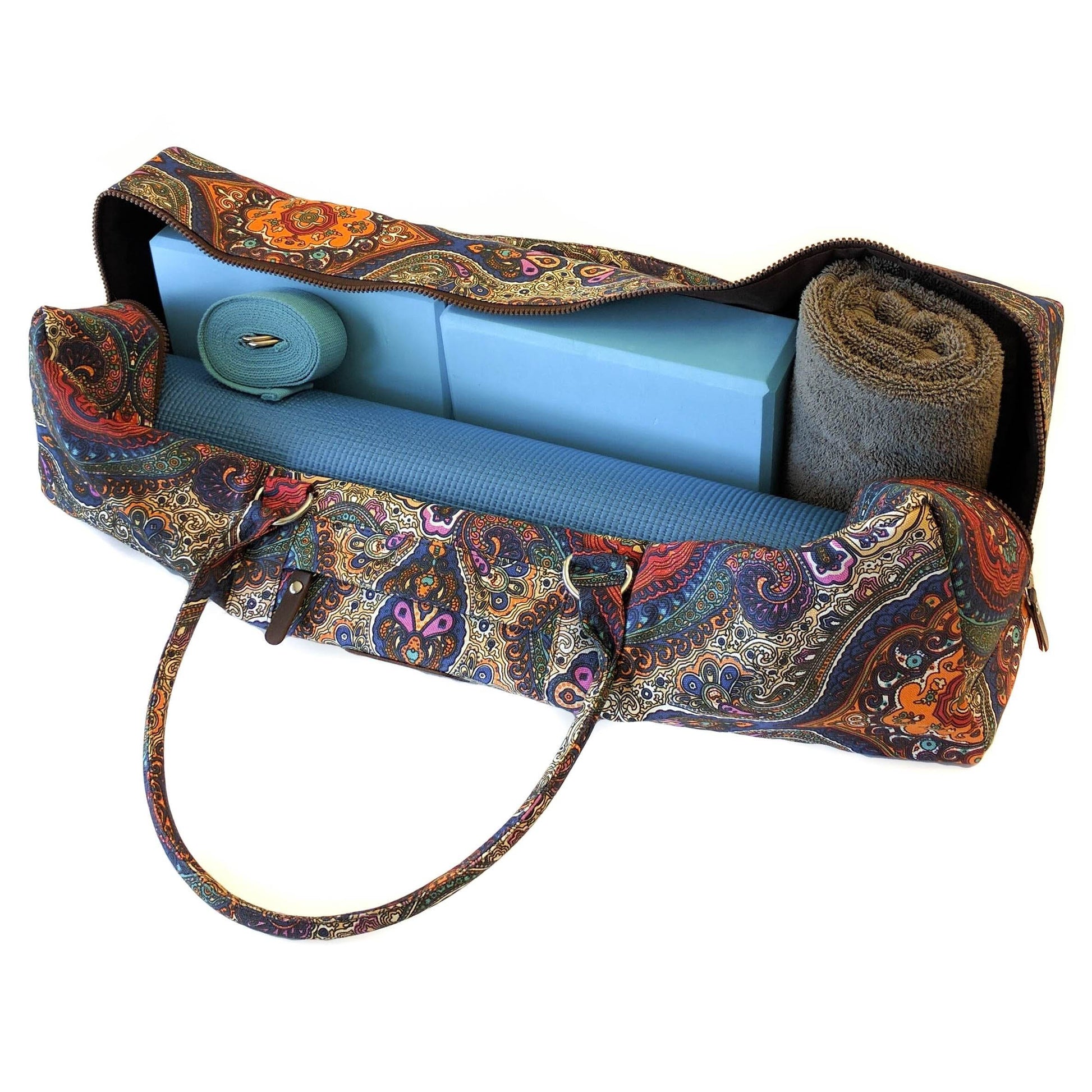 Kindfolk Yoga Mat Duffel Bag Canvas with Pocket and Zipper (Celestial) - zenfulharmony.com