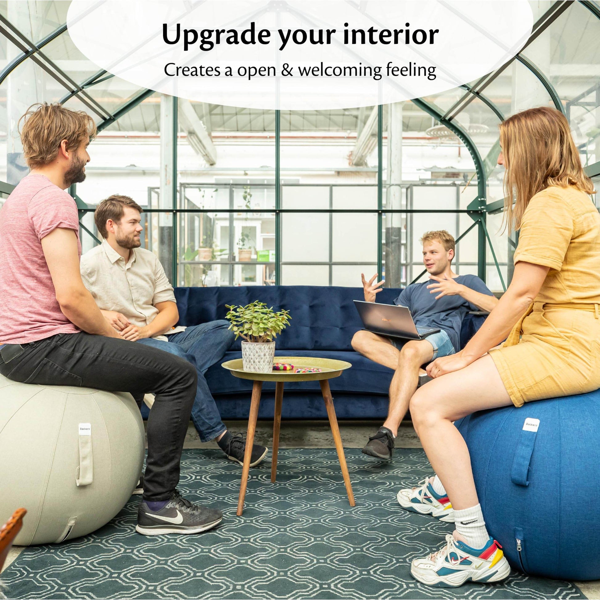 Backerz Balance Ball Chair for Office & Home - Ergonomic Exercise Ball for Posture & Back Pain Relief, Yoga Ball Chair - Sitting Ball with Washable Linen Cover - zenfulharmony.com