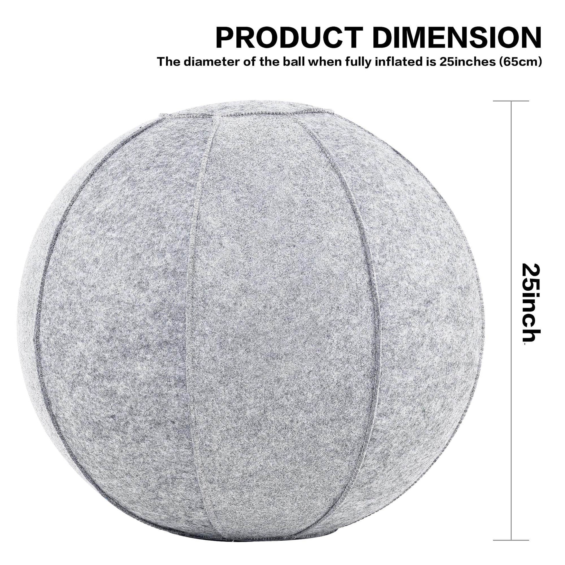 ANC POP Yoga Ball Exercise Ball, Anti Slip Stability Ball Chair, 25” Heavy Duty Large Gym Ball for Fitness, Balance and Core Workout with Cover, Easy Clean - zenfulharmony.com