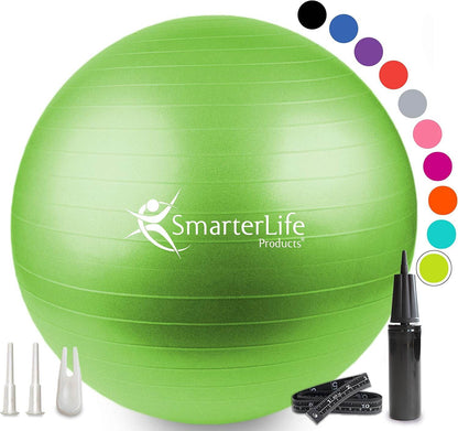 SmarterLife Exercise Ball Yoga Ball for Fitness, Balance, Stability, or Pregnancy, Gym Ball for Core Workout, Physical Therapy, Yoga Ball Chair for Office, Anti-Slip Anti-Burst - zenfulharmony.com