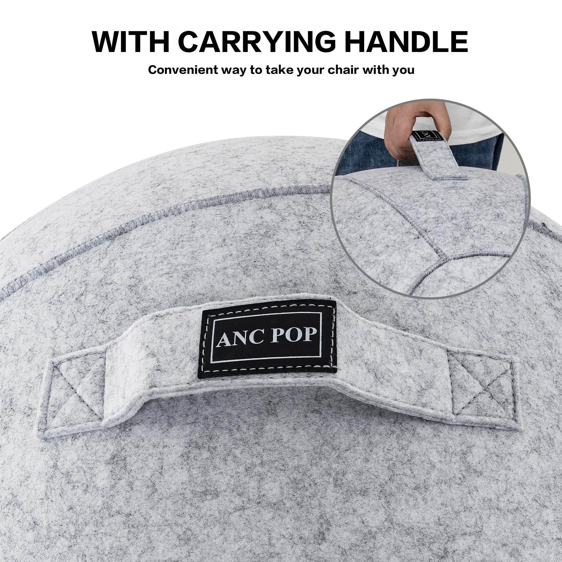 ANC POP Yoga Ball Exercise Ball, Anti Slip Stability Ball Chair, 25” Heavy Duty Large Gym Ball for Fitness, Balance and Core Workout with Cover, Easy Clean - zenfulharmony.com