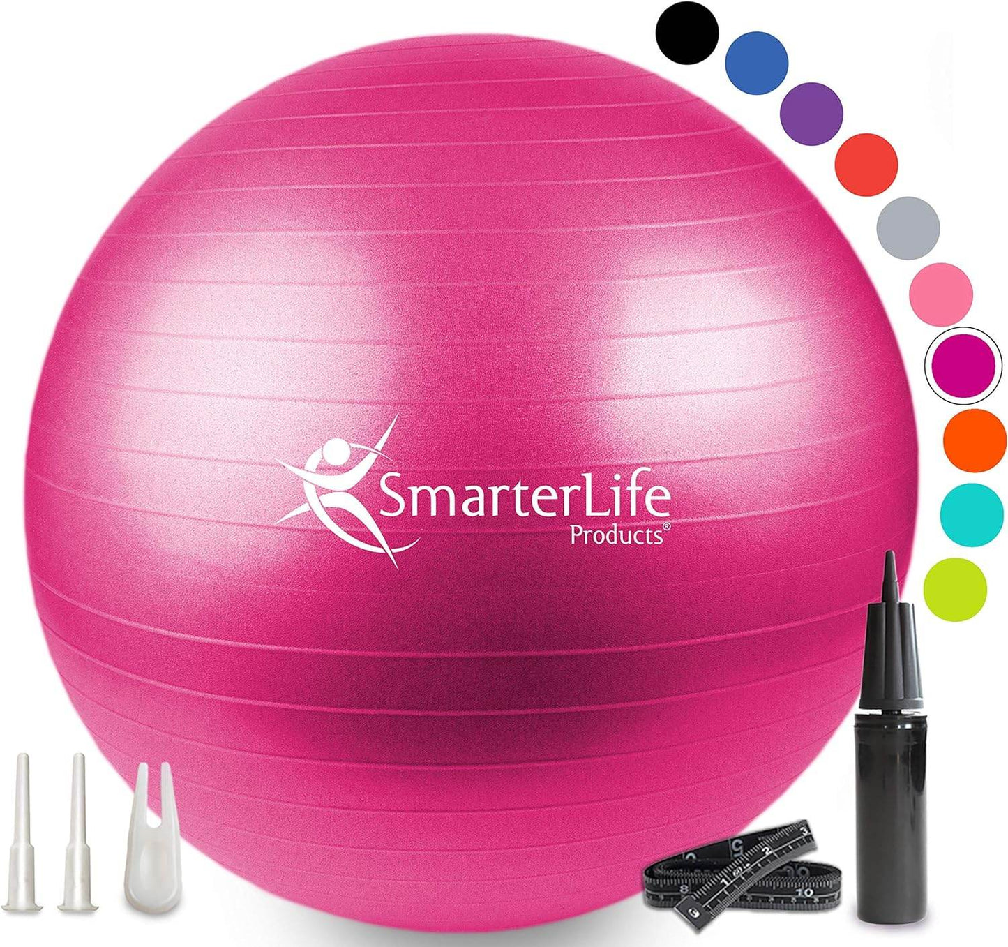 SmarterLife Exercise Ball Yoga Ball for Fitness, Balance, Stability, or Pregnancy, Gym Ball for Core Workout, Physical Therapy, Yoga Ball Chair for Office, Anti-Slip Anti-Burst - zenfulharmony.com