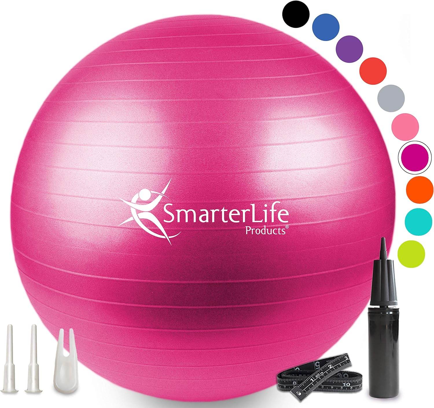 SmarterLife Exercise Ball Yoga Ball for Fitness, Balance, Stability, or Pregnancy, Gym Ball for Core Workout, Physical Therapy, Yoga Ball Chair for Office, Anti-Slip Anti-Burst - zenfulharmony.com