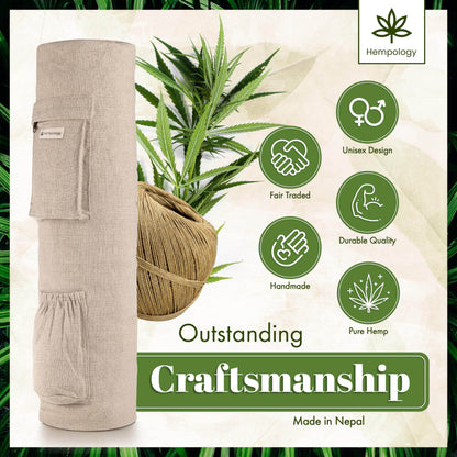 HEMPOLOGY Yoga Mat Bag - Yoga Mat Carrier with Adjustable Strap, Yoga Bag for Mat, Yoga Mat Bag Carrier for Standard Size Mats, Yoga Mat Bags, Yoga Mat Carrier for Men and Women (Beige) - zenfulharmony.com