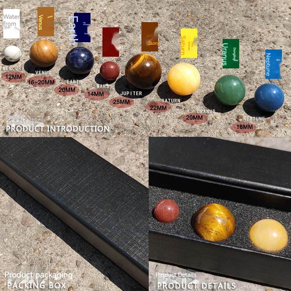 Natural Stone Solar System Eight Planets Jade Ball Teaching Cognitive Ornaments - zenfulharmony.com
