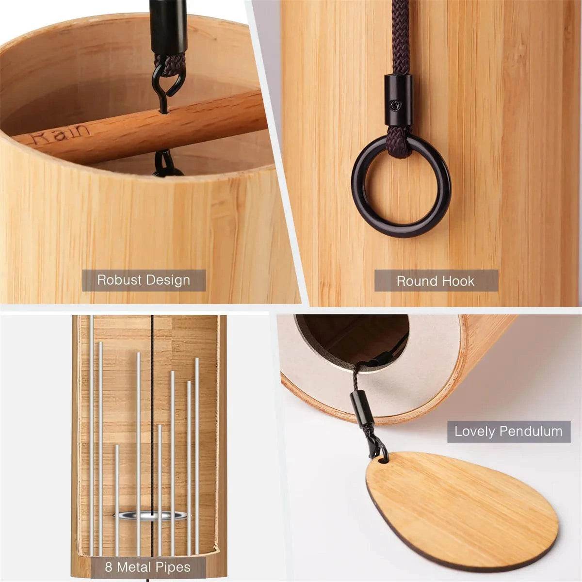 Bamboo Wind Chimes Set Wind Windchimes 8 Tone Rods Windchimes - zenfulharmony.com