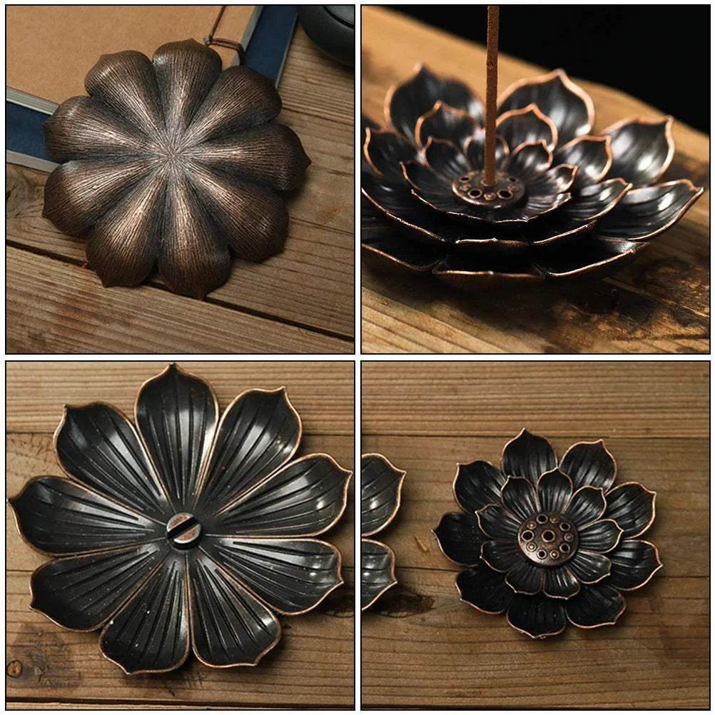 Incense Holder Burner Burnerr Candlestick Holders Lotus Flower - zenfulharmony.com