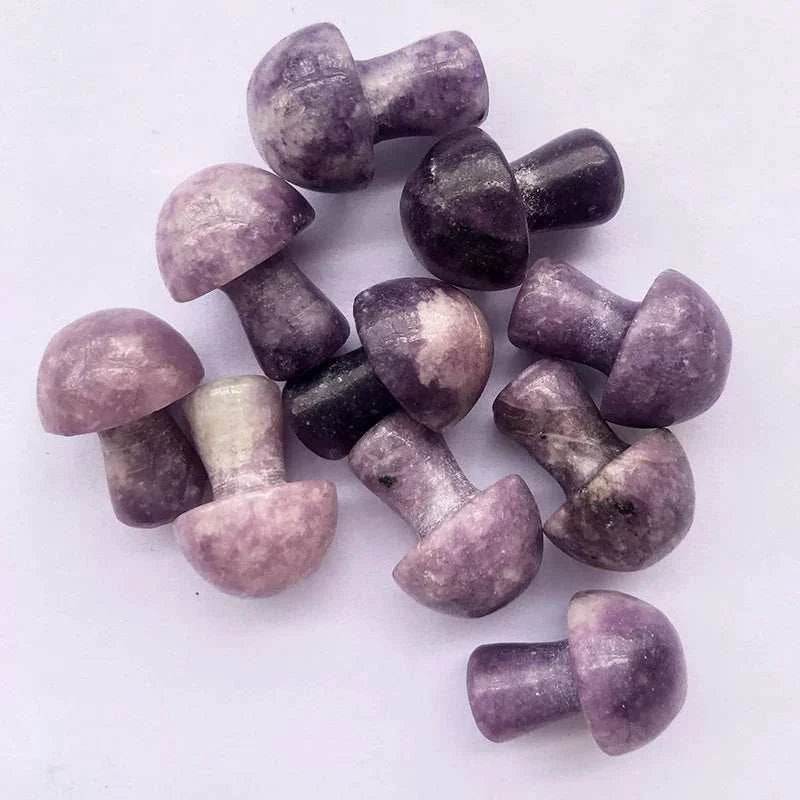 10 pcs Mini Mushroom Figurine Garden Decoration crystal Mineral Craft Natural Stone Healing specimen , meditation Home Decor - zenfulharmony.com