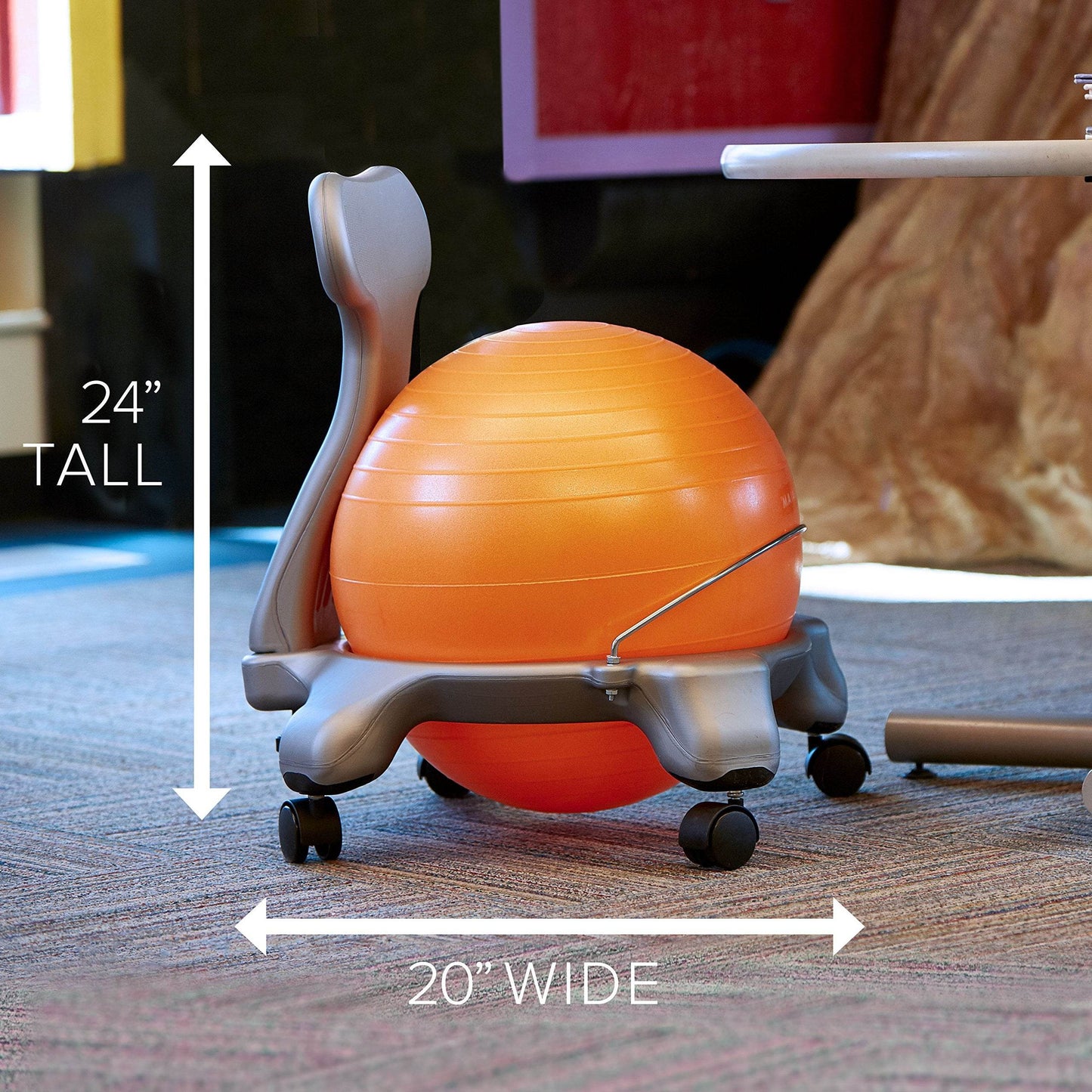 Gaiam Kids Balance Ball Chair - Classic Children's Stability Ball Chair, Alternative School Classroom Flexible Desk Seating for Active Students with Satisfaction Guarantee, Blue/Green - zenfulharmony.com