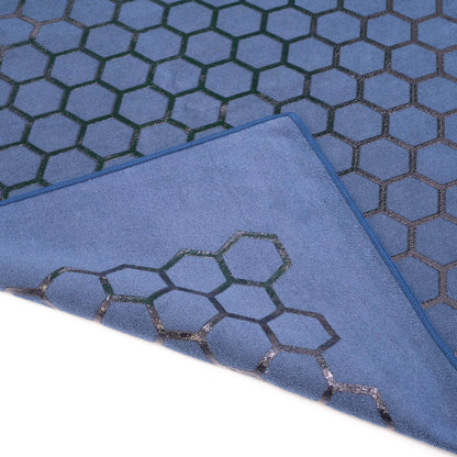 Clever Yoga - Yoga Towel Mat, Sweat Absorbent Suede Hot Yoga Mat Towel, Hot Yoga Towel with Honeycomb Design for Hot Yoga, Non-Slip Yoga Mat for Hot Pilates, Hot Yoga Towels for Women - Blue - zenfulharmony.com
