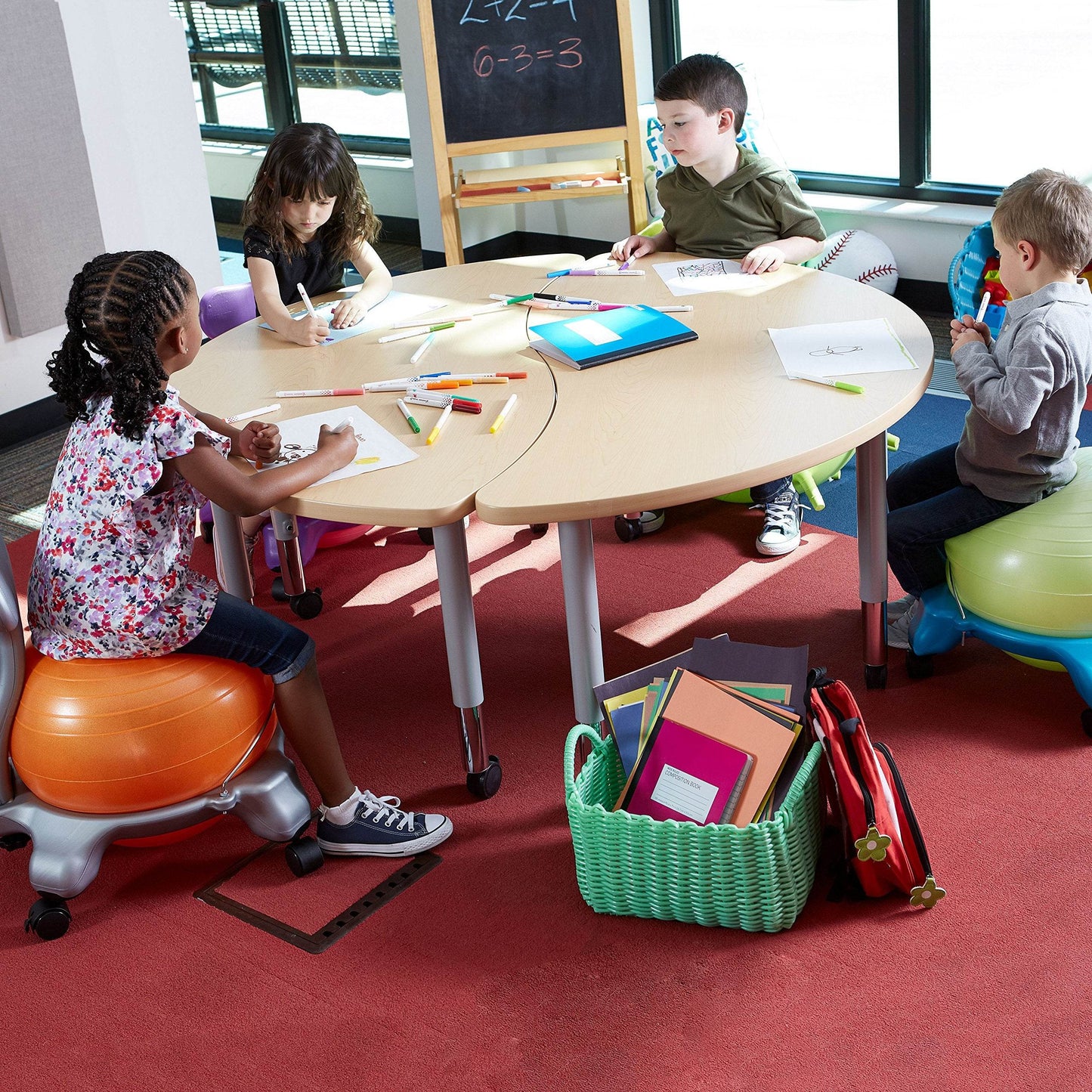 Gaiam Kids Balance Ball Chair - Classic Children's Stability Ball Chair, Alternative School Classroom Flexible Desk Seating for Active Students with Satisfaction Guarantee, Blue/Green - zenfulharmony.com