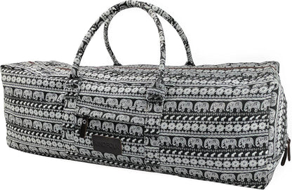 Kindfolk Yoga Mat XL Duffel Bag Extra Large Patterned Canvas with Pocket and Zipper - zenfulharmony.com
