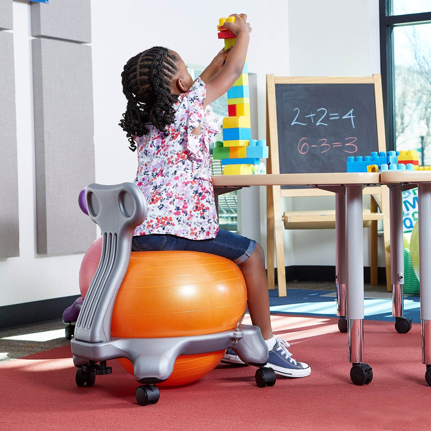Gaiam Kids Balance Ball Chair - Classic Children's Stability Ball Chair, Alternative School Classroom Flexible Desk Seating for Active Students with Satisfaction Guarantee, Blue/Green - zenfulharmony.com