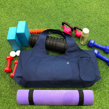Yoga Mat Bag Large Yoga Mat Tote Sling Carrier with 4 Pockets Fits All Size Mats With Multi-Functional Storage Pockets Light And Durable（With Yoga Mat Carrying Strap） - zenfulharmony.com