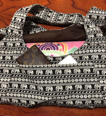 Aozora Yoga Mat Bag Large Yoga Mat Tote Sling Carrier with Pockets Fits Mats with Multi-Functional Storage Pockets Light and Durable (Elephant) - zenfulharmony.com