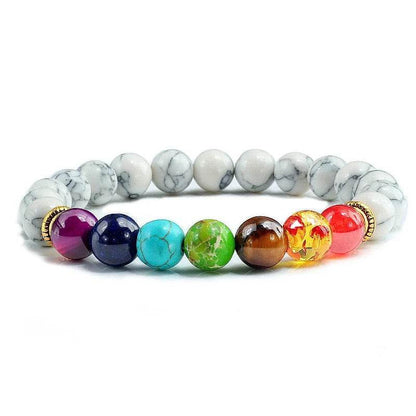 7 Chakra Beads Natural Lava Tiger Eye Stone Bracelet For Women Men - zenfulharmony.com